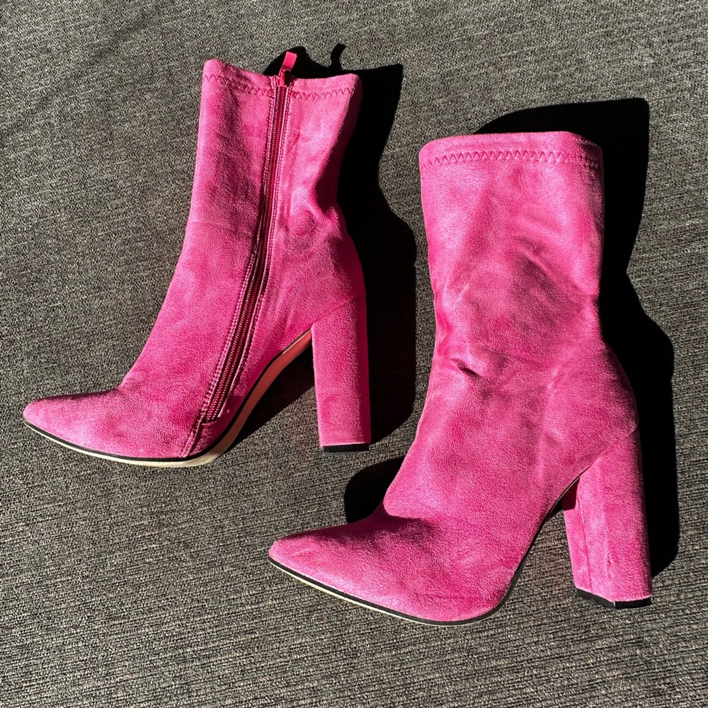 Hot pink boots